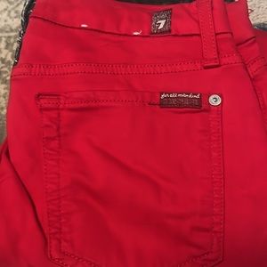 7 For All Mankind Skinny Red Jeans